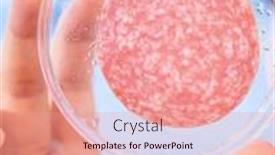  Presentation with food inspection - Slide deck having meat-sausage-quality-control background and a coral colored foreground