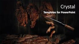  Presentation with raw meat - Presentation theme having meat-smoked-jerky-raw-meat background and a wine colored foreground