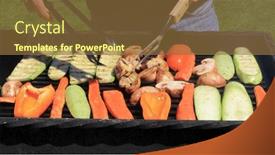  Presentation with steak - Presentation design having meat-steak-fried background and a tawny brown colored foreground