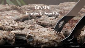  Presentation with steak - Slides with meat-steak-fried background and a gray colored foreground