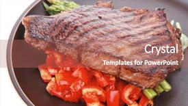  Presentation with meat beef - Beautiful slide set featuring meat table grilled beef fillet backdrop and a  colored foreground