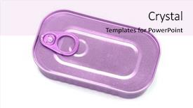  Presentation with waste - PPT theme consisting of meat waste - ring pull purple tin can background and a  colored foreground