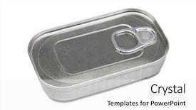  Presentation with preserved - PPT theme consisting of meat waste - tin closed preserved isolated background and a white colored foreground