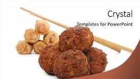  Presentation with meatball - PPT layouts consisting of meatball and spring roll background and a white colored foreground