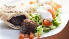  Presentation with meatball - PPT theme enhanced with meatball-in-pan-pita background and a lemonade colored foreground