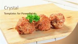 Presentation with meatball - Slide set consisting of meatball-skewer background and a cream colored foreground