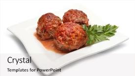  Presentation with meatball - Slides with meatball with parsley background and a lemonade colored foreground