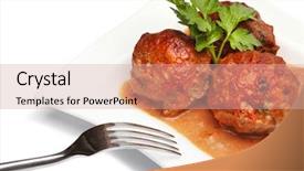  Presentation with meatball - Audience pleasing slide deck consisting of meatball backdrop and a soft green colored foreground