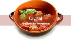  Presentation with pasta sauce - Cool new presentation theme with meatballs and tomato sauce backdrop and a crimson colored foreground