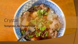  Presentation with taste - Slide set consisting of meatballs taiwanese famous and traditional taste snacks background and a gold colored foreground