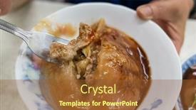  Presentation with taste - Presentation design featuring meatballs-taiwanese-famous-and-traditional background and a tawny brown colored foreground