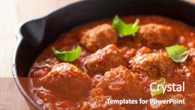  Presentation with tomato - Cool new slide set with meatballs with tomato sauce backdrop and a crimson colored foreground