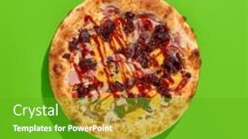  Presentation with minimalist - Slide deck consisting of meaty-american-pizza-with-thick background and a shamrock green colored foreground