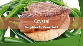  Presentation with arabic food - Cool new presentation theme with meaty food roasted red meat steak over arabic pita on a green hot chili peppers on a white back backdrop and a coral colored foreground