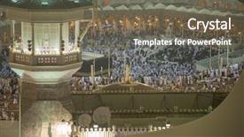  Presentation with mosque - Audience pleasing theme consisting of mekka - mecca holy mosque backdrop and a gray colored foreground
