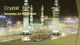  Presentation with kaaba - PPT theme featuring mecca-july-21-kaaba background and a tawny brown colored foreground