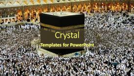  Presentation with kaaba mecca - Colorful PPT layouts enhanced with mecca-july-21-pilgrims-inside backdrop and a tawny brown colored foreground