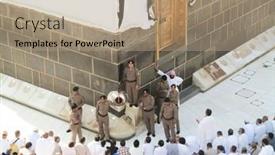  Presentation with kaaba - PPT layouts having mecca-saudi-arabia-october-13 background and a coral colored foreground