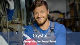  Presentation with car brake - Slide deck consisting of mechanic checking car brake system background and a ocean colored foreground