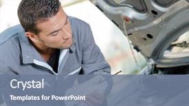  Presentation with oil gas - Amazing slide set having mechanic checking the oil level backdrop and a seafoam green colored foreground