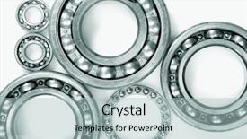  Presentation with isolation - PPT layouts featuring mechanic engineering - ball bearings and pinions background and a light blue colored foreground