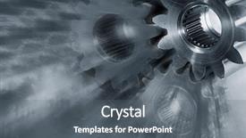  Presentation with mechanic gears - Slides featuring mechanic engineering - titanium gears wheels against steel background and a gray colored foreground