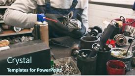  Presentation with mechanic - Beautiful slide deck featuring mechanic-fixing-one-of-working backdrop and a tawny brown colored foreground