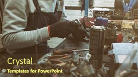  Presentation with mechanic - PPT theme enhanced with mechanic-fixing-one-of-working background and a tawny brown colored foreground