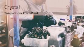  Presentation with mechanic - Amazing presentation theme having mechanic-fixing-one-of-working backdrop and a soft green colored foreground