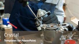  Presentation with mechanic - Beautiful PPT layouts featuring mechanic-fixing-one-of-working backdrop and a violet colored foreground