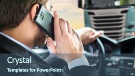  Presentation with driving - Amazing presentation design having mechanic hazard - man talking on the phone backdrop and a  colored foreground