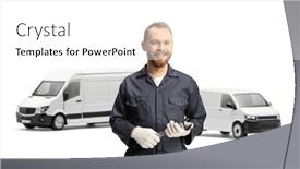  Presentation with mechanic - Slides having mechanic-in-a-uniform-holding background and a white colored foreground