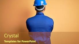  Presentation with mechanic - Theme enhanced with mechanic-man-with-beard-wearing background and a red colored foreground