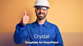  Presentation with mechanic - Colorful theme enhanced with mechanic-man-with-beard-wearing backdrop and a ocean colored foreground