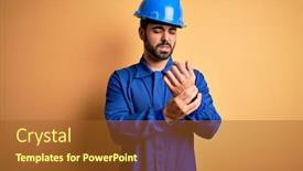  Presentation with arthritis - Presentation design enhanced with mechanic-man-with-beard-wearing background and a tawny brown colored foreground