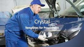  Presentation with mechanic repair - Presentation consisting of mechanic matching automobile headlight lamp background and a ocean colored foreground