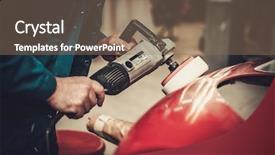  Presentation with restoration - Beautiful presentation featuring mechanic polishning car body details backdrop and a violet colored foreground