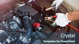  Presentation with cables - PPT theme with mechanic using jumper cables background and a  colored foreground