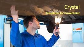  Presentation with mechanic repair - Audience pleasing presentation consisting of mechanic using torch to look backdrop and a tawny brown colored foreground