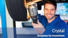  Presentation with mechanic repair - Theme consisting of mechanic using torch to look background and a ocean colored foreground