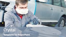  Presentation with mechanic repair - Amazing presentation theme having alloys - repair mechanic worker with light backdrop and a seafoam green colored foreground