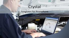  Presentation with mechanic repair - PPT layouts consisting of mechanic working in auto repair background and a light gray colored foreground