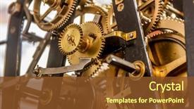  Presentation with mechanical gear - Audience pleasing PPT layouts consisting of mechanical - analog clockwork gear mechanism backdrop and a tawny brown colored foreground