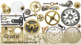  Presentation with mechanical gear - PPT theme having mechanical - clockwork spare parts metal gear background and a coral colored foreground
