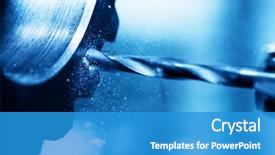  Presentation with cnc machine - Amazing presentation design having mechanical - cnc turning drilling and boring backdrop and a teal colored foreground