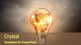  Presentation with light bulb - PPT theme featuring mechanical - concept of mechanism light bulb background and a tawny brown colored foreground