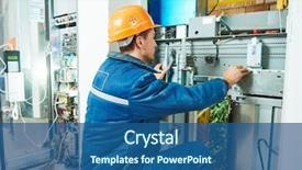  Presentation with elevator - Beautiful PPT theme featuring mechanical - electrician works with elevator lift backdrop and a ocean colored foreground