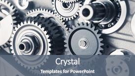  Presentation with mechanical gear - Audience pleasing slide deck consisting of mechanical - engine gear wheels industrial background backdrop and a ocean colored foreground