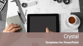  Presentation with mechanical - PPT theme consisting of mechanical - engineer working with tablet background and a gray colored foreground