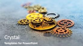  Presentation with mechanism - Slide deck featuring mechanical - mechanism concept closeup view gear background and a gray colored foreground